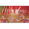 Haonai hot sale transparent glass coffee cup and saucer set